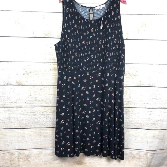 LOFT Dresses & Skirts - NWT LOFT black sleeveless floral dress sz 24 0721